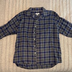 Peter Millar Navy and Gray Plaid Shirt